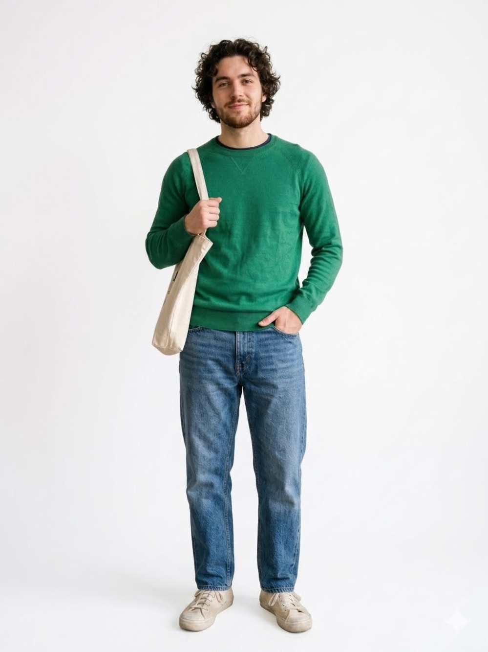 Banana Republic Premium Cotton Cashmere Green Crewneck Sweater Men's M